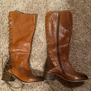 Brown real soft leather boots size 7.5 brand DIBAtrue